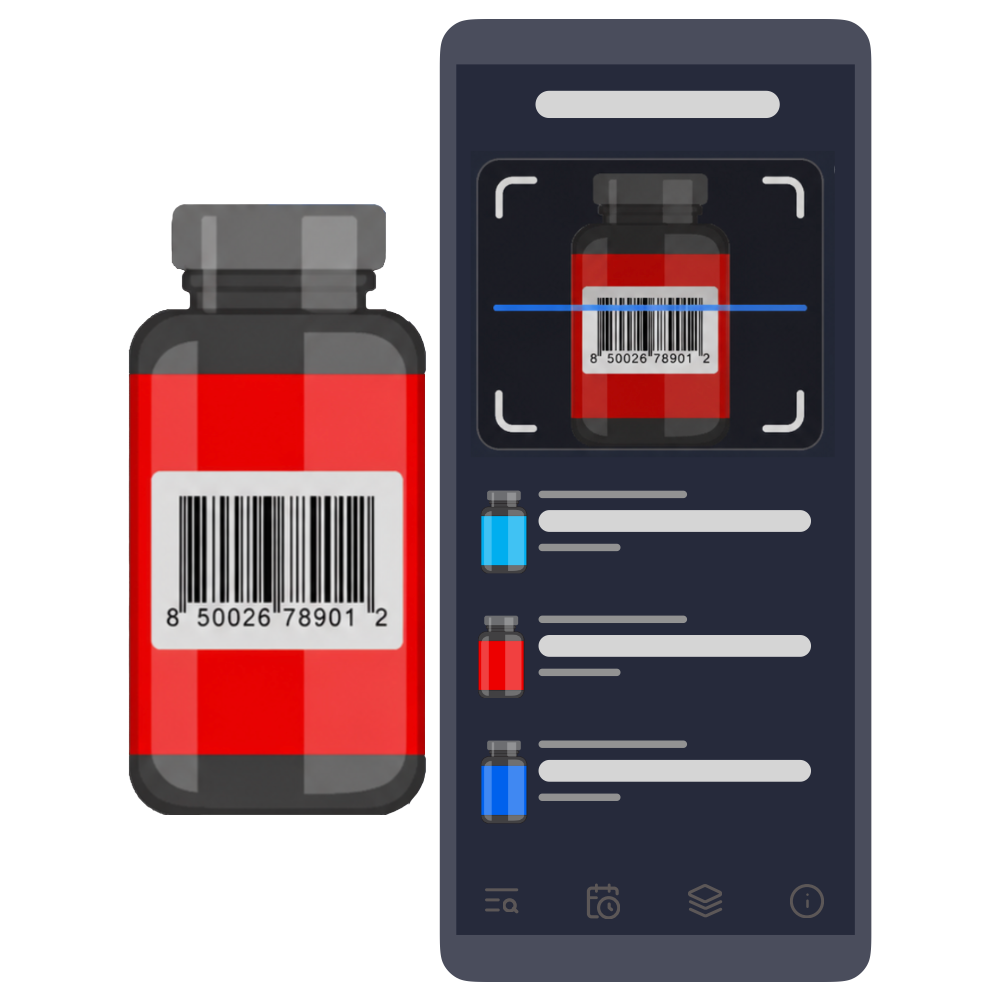 SuppTrack barcode scanner screen with verified supplement match and product details