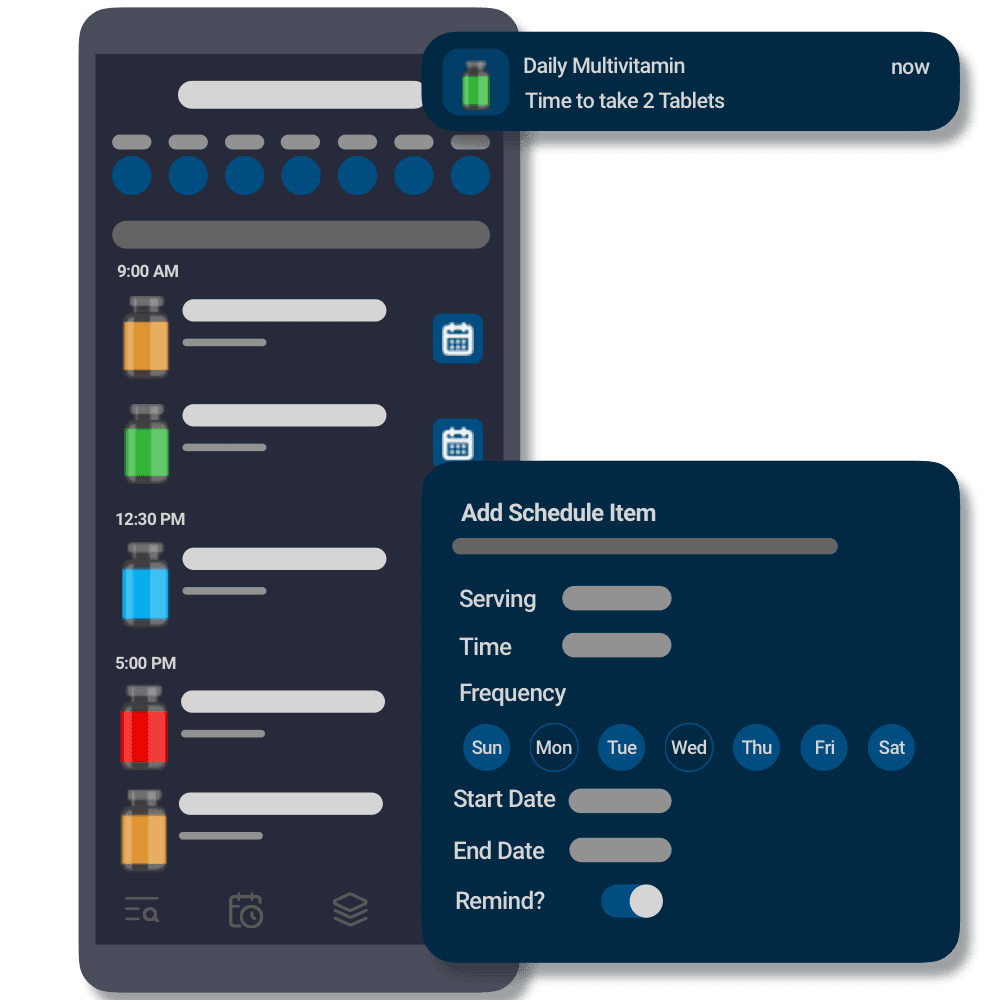 SuppTrack supplement schedules and reminders